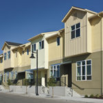 A row of new townhomes / condominiums in Gilroy, California.